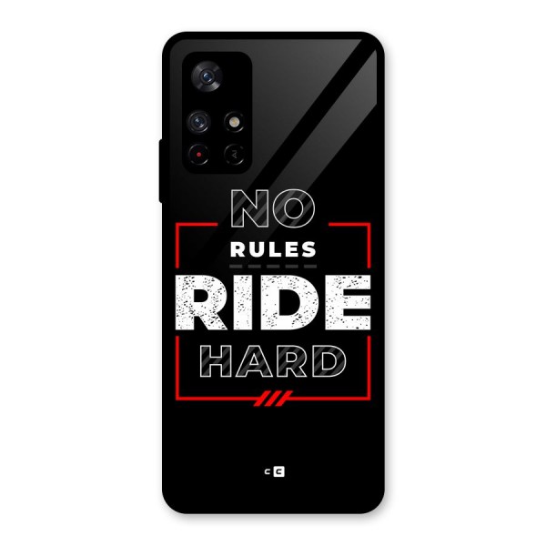 Rules Ride Hard Glass Back Case for Redmi Note 11T 5G