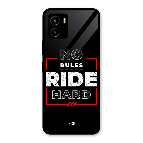 Rules Ride Hard Glass Back Case for Vivo Y15s