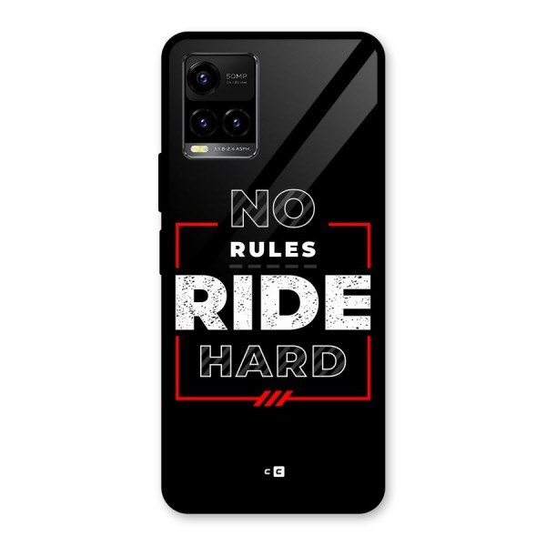 Rules Ride Hard Glass Back Case for Vivo Y21A