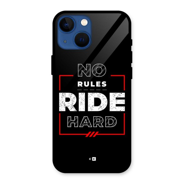 Rules Ride Hard Glass Back Case for iPhone 13 Mini