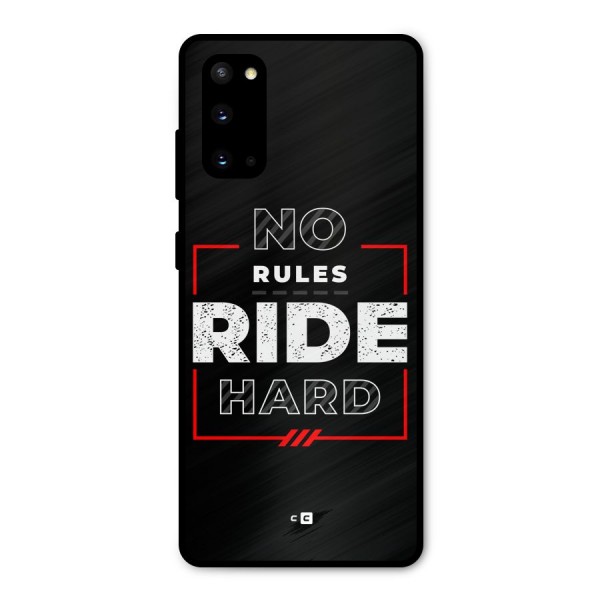 Rules Ride Hard Metal Back Case for Galaxy S20