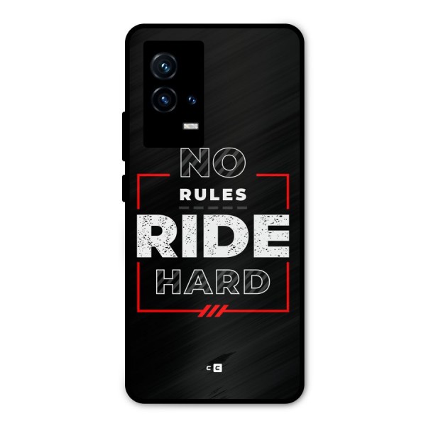 Rules Ride Hard Metal Back Case for iQOO 9 5G