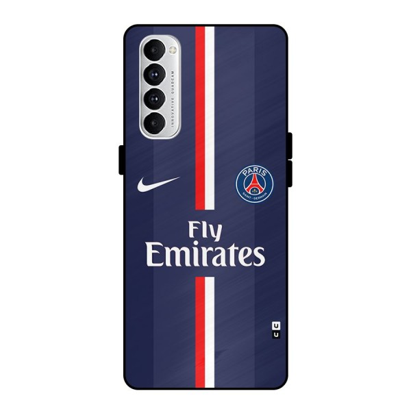 Saint Paris Jersey Metal Back Case for Oppo Reno4 Pro