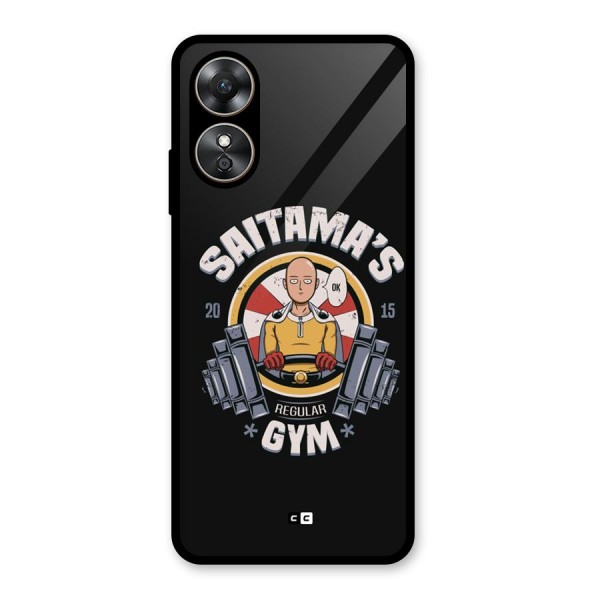 Saitama Gym Glass Back Case for Oppo A17