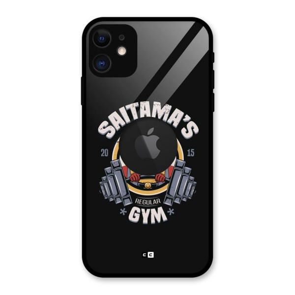 Saitama Gym Glass Back Case for iPhone 11 Logo Cut