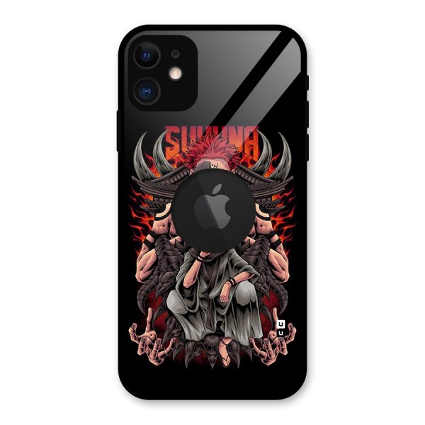 Sakuna King Glass Back Case for iPhone 11 Logo Cut