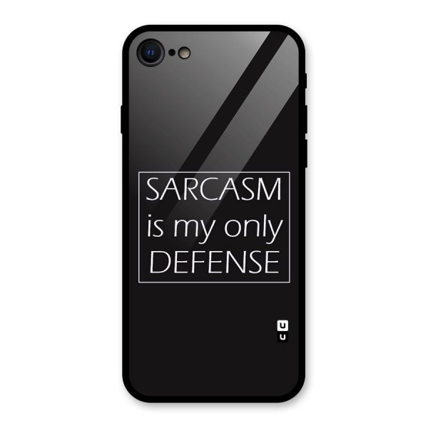 Sarcasm Defence Glass Back Case for iPhone 8