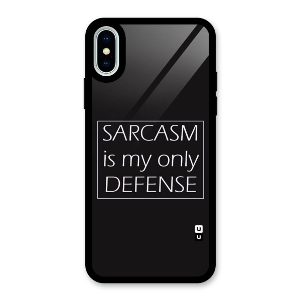 Sarcasm Defence Glass Back Case for iPhone XS