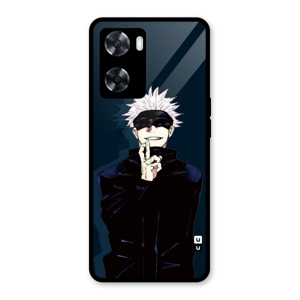 Satoru Gojo Glass Back Case for Oppo A77s