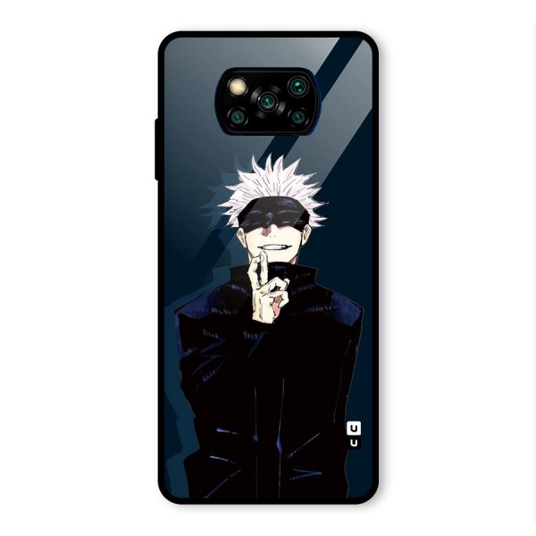 Satoru Gojo Glass Back Case for Poco X3 Pro