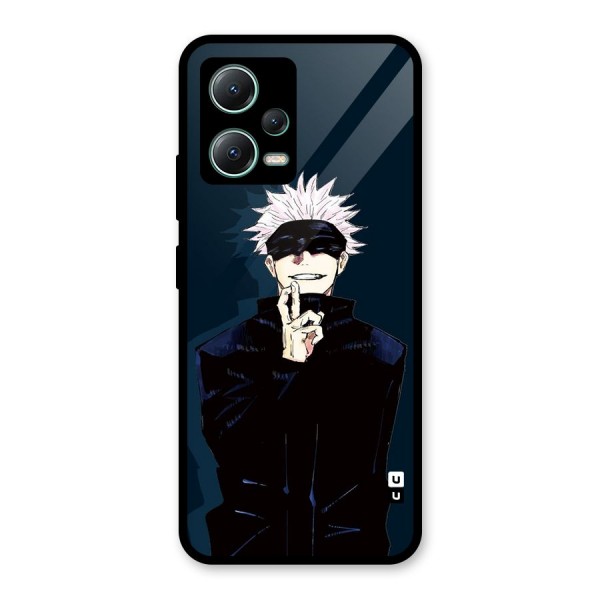 Satoru Gojo Glass Back Case for Poco X5