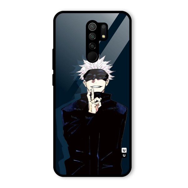 Satoru Gojo Glass Back Case for Redmi 9 Prime