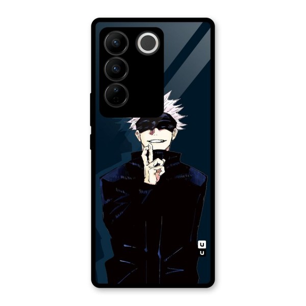 Satoru Gojo Glass Back Case for Vivo V27 Pro