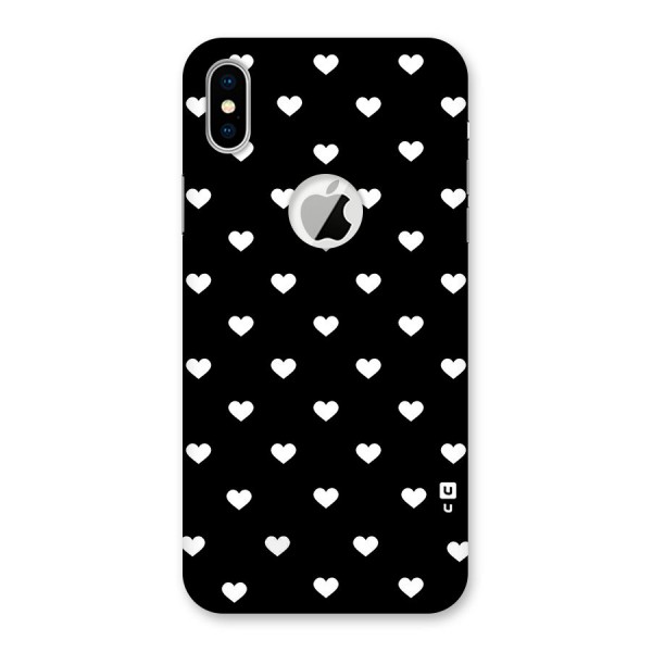 Seamless Hearts Pattern Back Case for iPhone XS Logo Cut