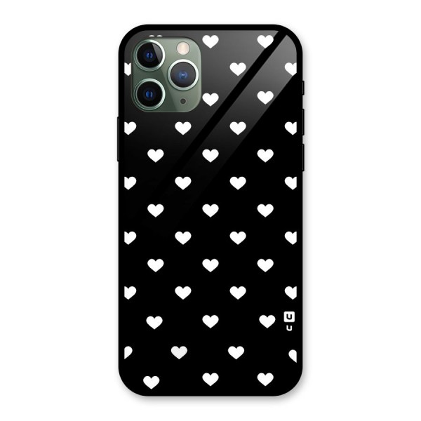 Seamless Hearts Pattern Glass Back Case for iPhone 11 Pro