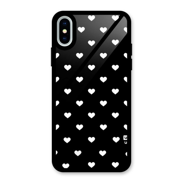 Seamless Hearts Pattern Glass Back Case for iPhone X