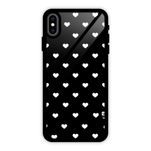 Seamless Hearts Pattern Glass Back Case for iPhone XS Max