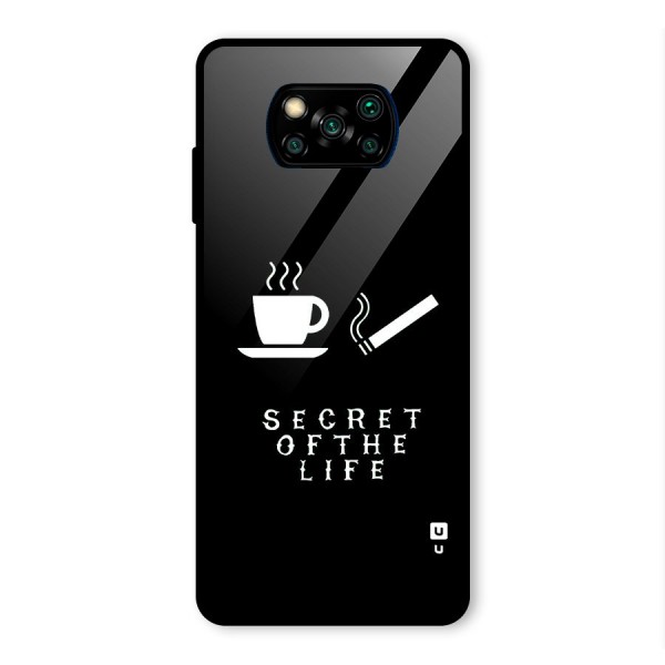 Secrate of Life Glass Back Case for Poco X3 Pro