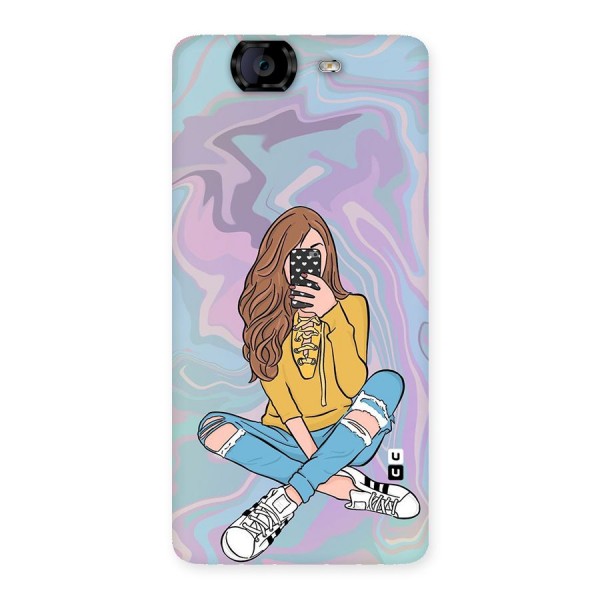 Selfie Girl Illustration Back Case for Canvas Knight A350