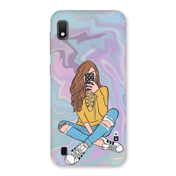 Selfie Girl Illustration Back Case for Galaxy A10