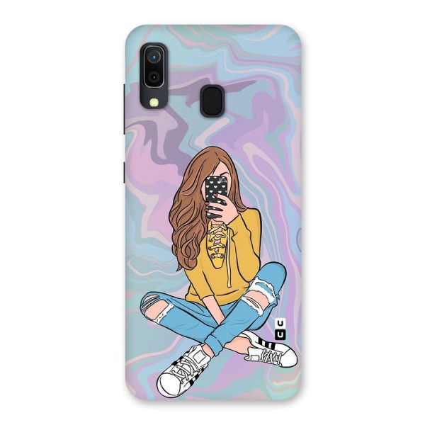 Selfie Girl Illustration Back Case for Galaxy A20