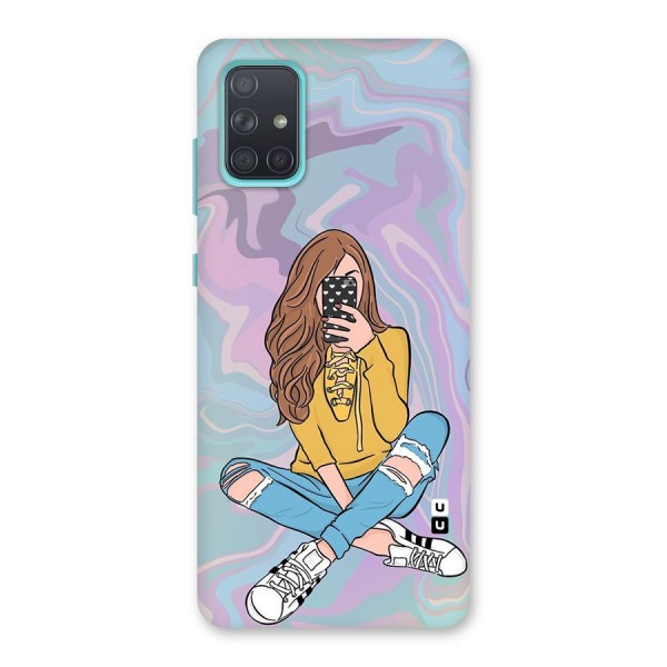 Selfie Girl Illustration Back Case for Galaxy A71