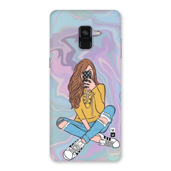 Selfie Girl Illustration Back Case for Galaxy A8 Plus