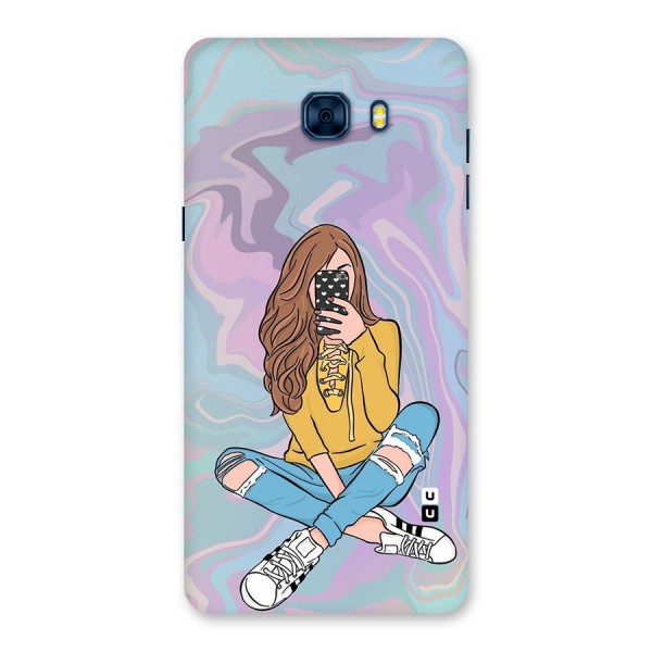 Selfie Girl Illustration Back Case for Galaxy C7 Pro