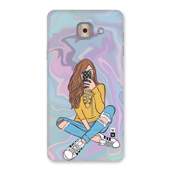 Selfie Girl Illustration Back Case for Galaxy J7 Max