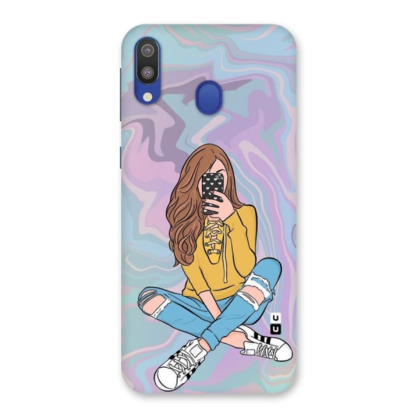 Selfie Girl Illustration Back Case for Galaxy M20