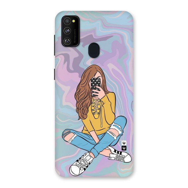 Selfie Girl Illustration Back Case for Galaxy M30s