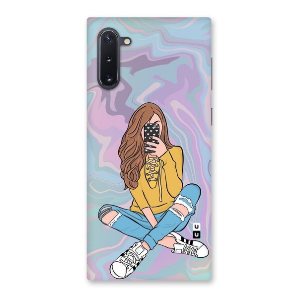 Selfie Girl Illustration Back Case for Galaxy Note 10