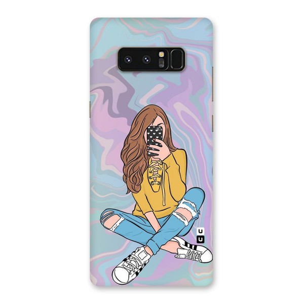 Selfie Girl Illustration Back Case for Galaxy Note 8