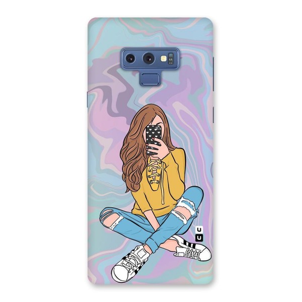 Selfie Girl Illustration Back Case for Galaxy Note 9