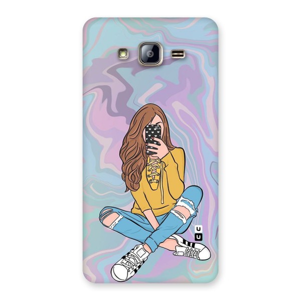 Selfie Girl Illustration Back Case for Galaxy On5