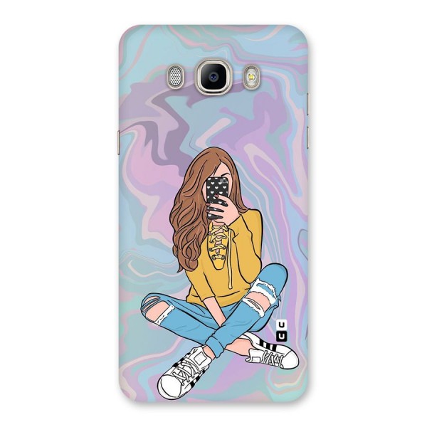 Selfie Girl Illustration Back Case for Galaxy On8