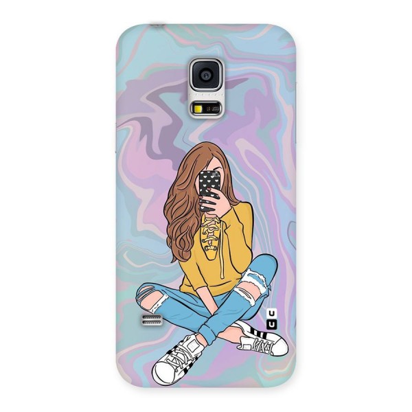 Selfie Girl Illustration Back Case for Galaxy S5 Mini