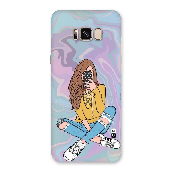 Selfie Girl Illustration Back Case for Galaxy S8 Plus