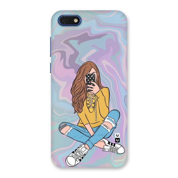 Selfie Girl Illustration Back Case for Honor 7s