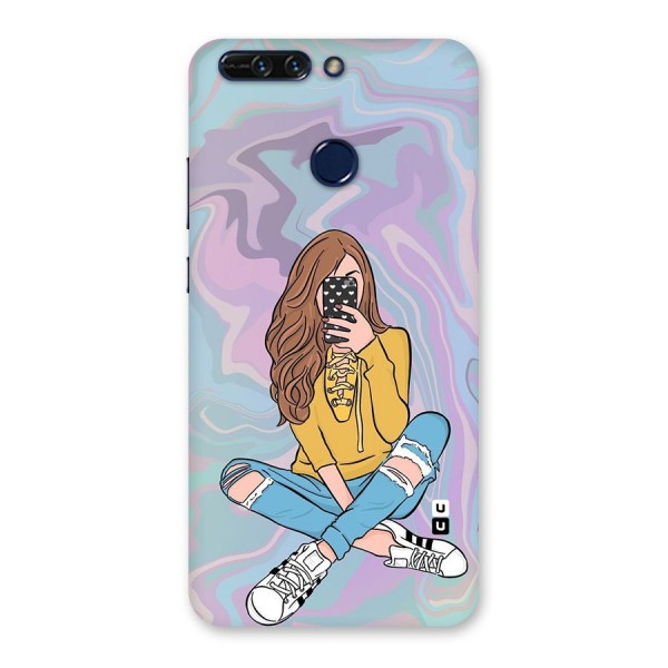 Selfie Girl Illustration Back Case for Honor 8 Pro