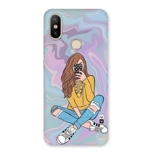 Selfie Girl Illustration Back Case for Mi A2