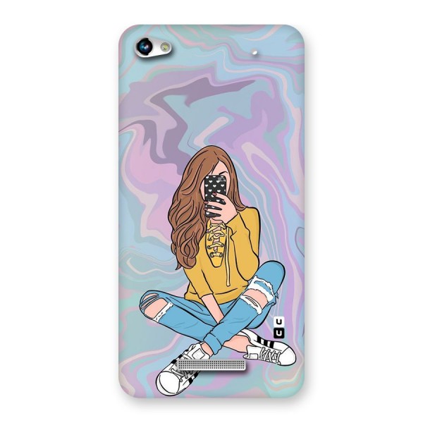 Selfie Girl Illustration Back Case for Micromax Hue 2