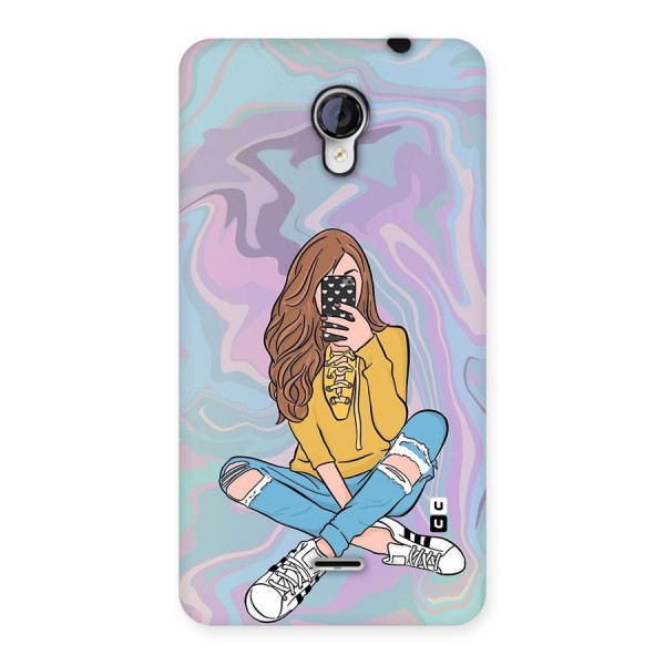 Selfie Girl Illustration Back Case for Micromax Unite 2 A106