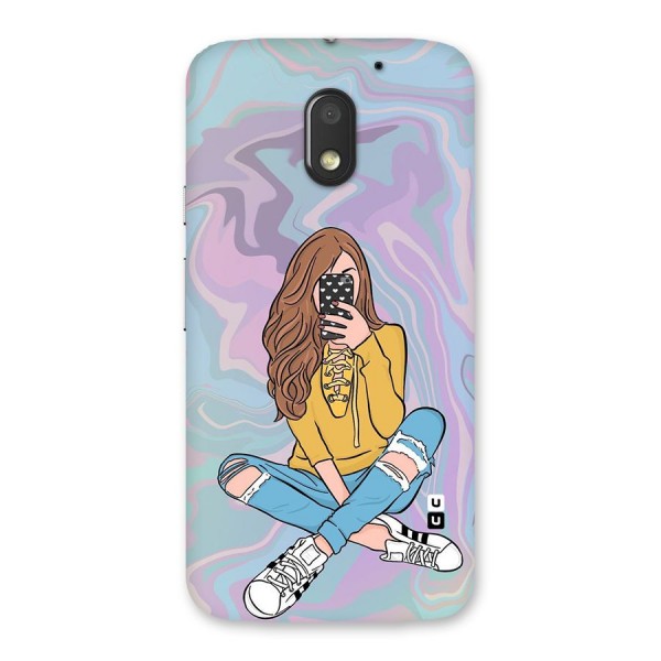 Selfie Girl Illustration Back Case for Moto E3 Power