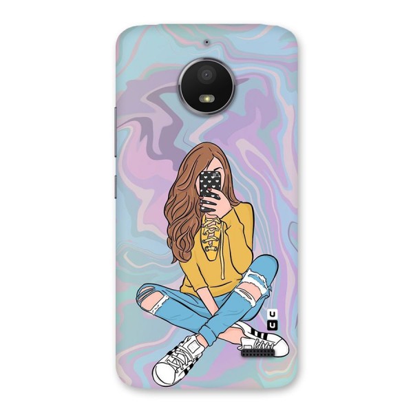 Selfie Girl Illustration Back Case for Moto E4