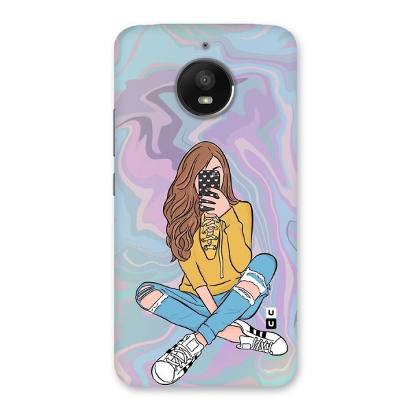 Selfie Girl Illustration Back Case for Moto E4 Plus