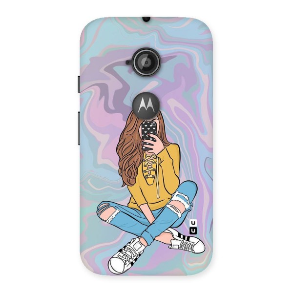 Selfie Girl Illustration Back Case for Moto E 2nd Gen