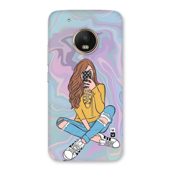 Selfie Girl Illustration Back Case for Moto G5 Plus