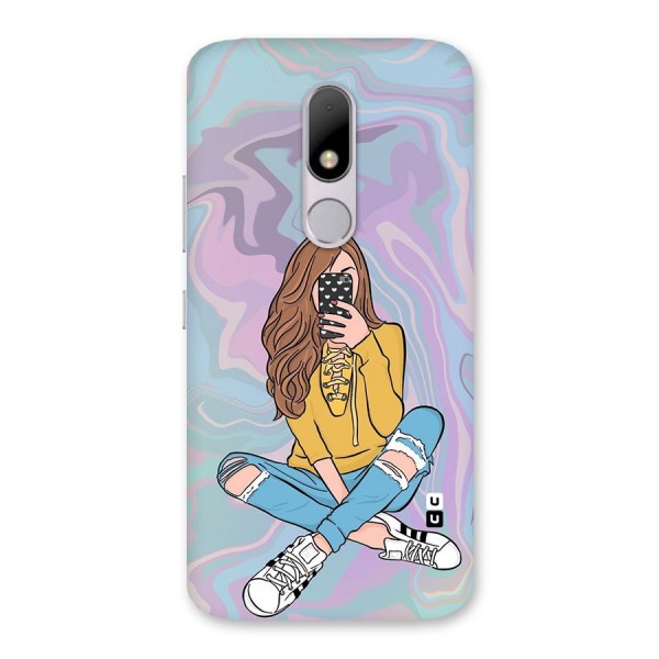 Selfie Girl Illustration Back Case for Moto M