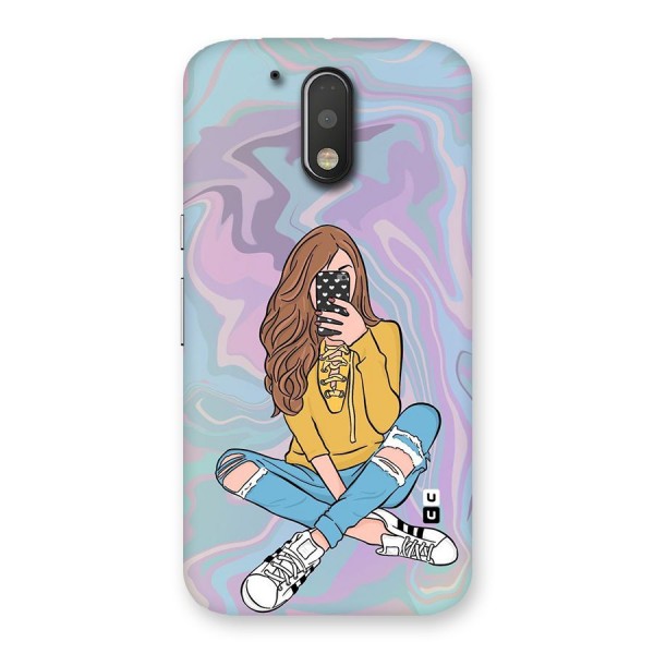 Selfie Girl Illustration Back Case for Motorola Moto G4